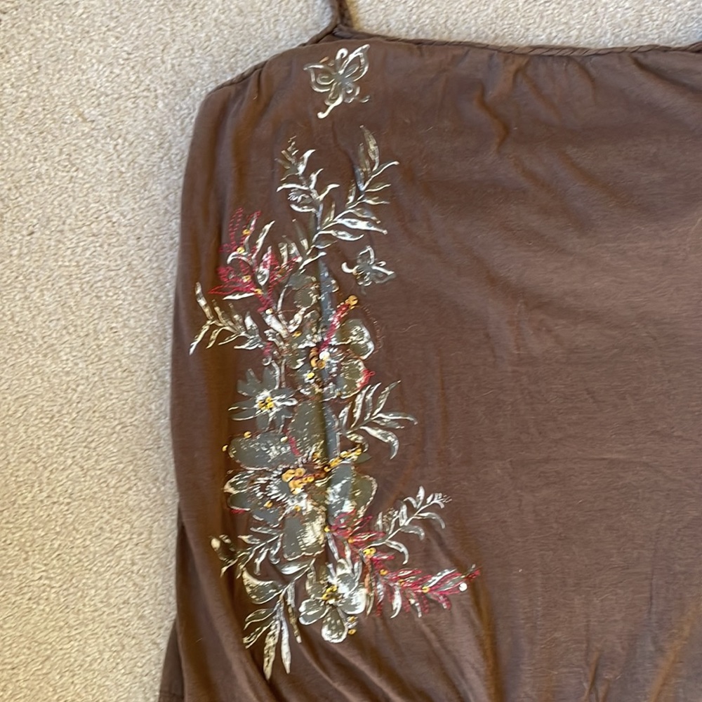 Roxy brown embellished tank medium - Picture 2 of 11